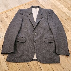 Vintage Pierre Balmain Paris Men's Wool Pinstripe Suit Blazer Coat Size 38S